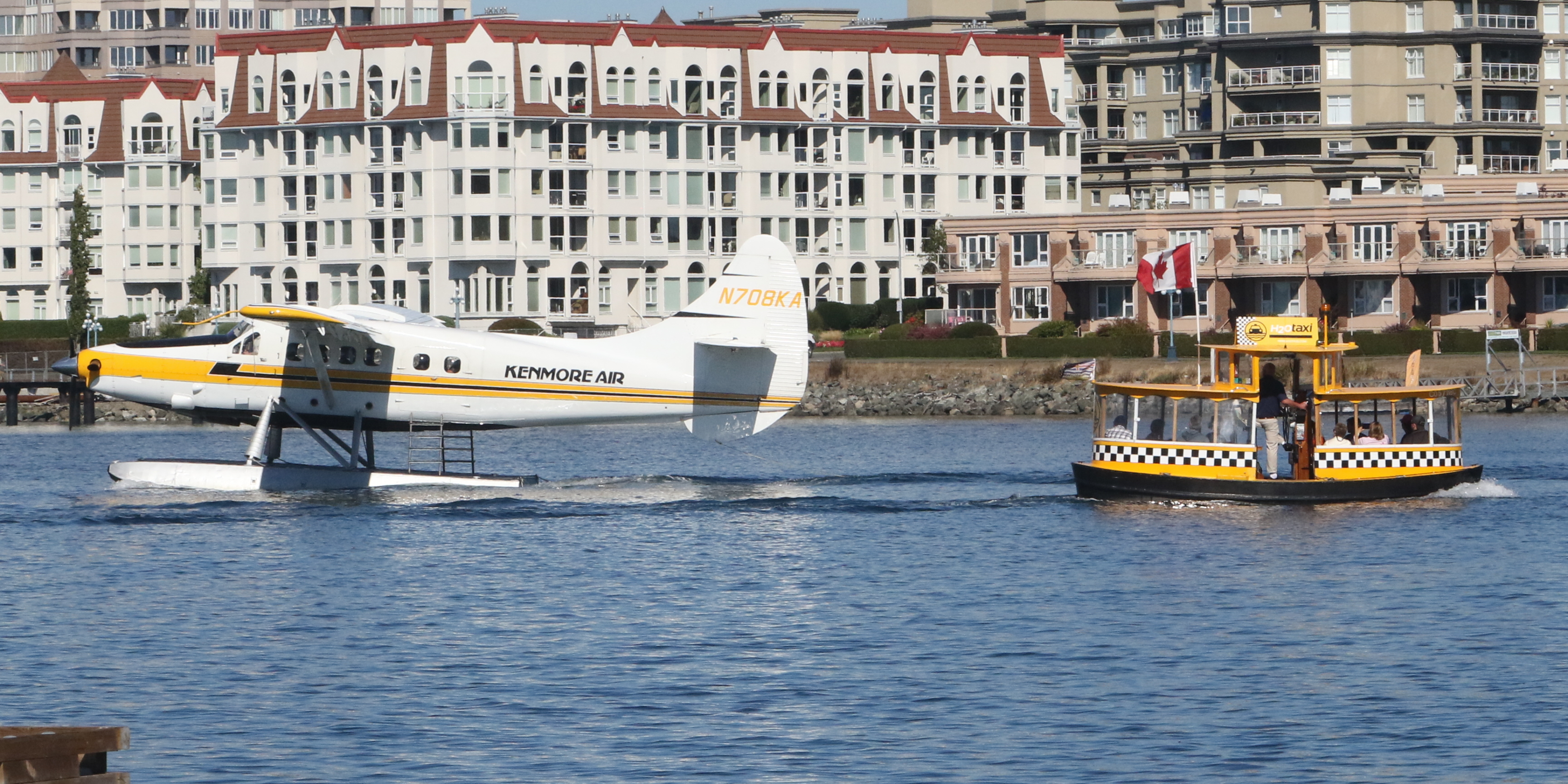 Sea Taxi and Seaplane in Victoria Harbour